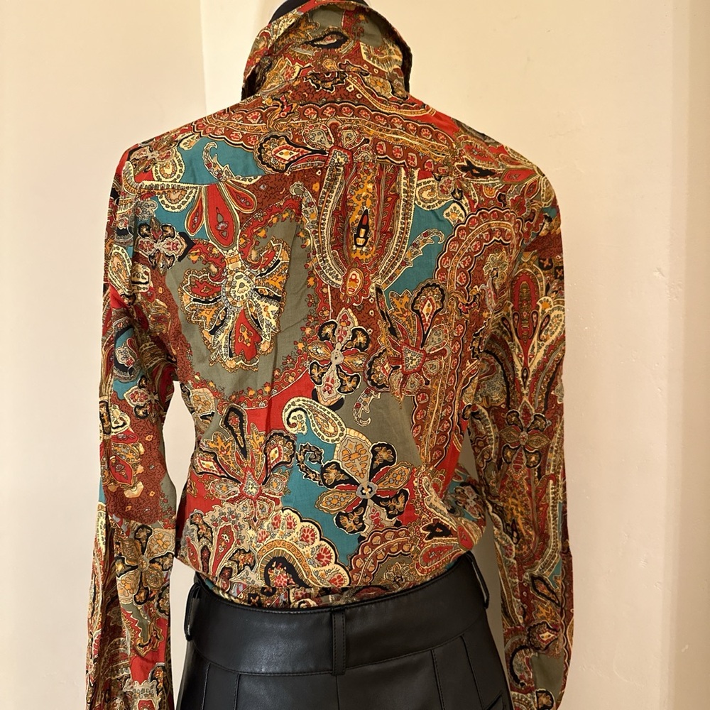 RL Paisley Fall colors shirt, sz xs - Picture 2 of 4